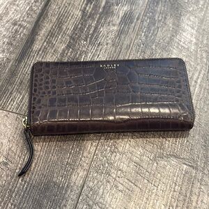 Radley London Croc-Embossed Zip Around Leather Wallet